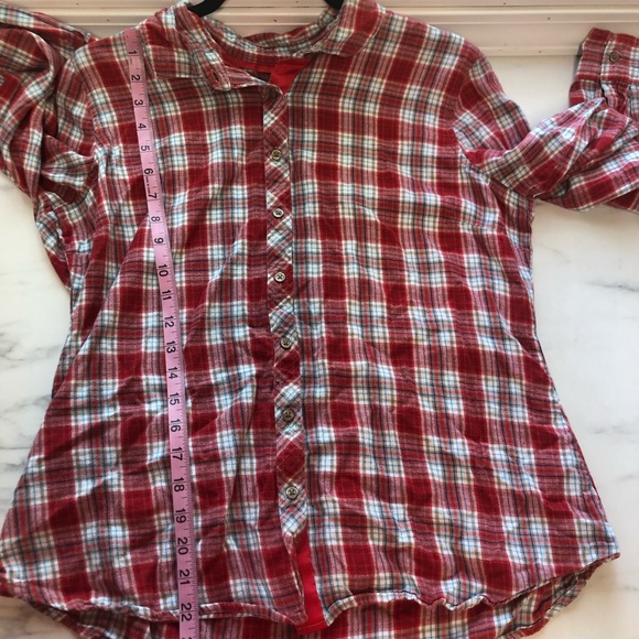 VTG Eddie Bauer Plaid Flannel Button Down NWT Lg - Picture 2 of 8